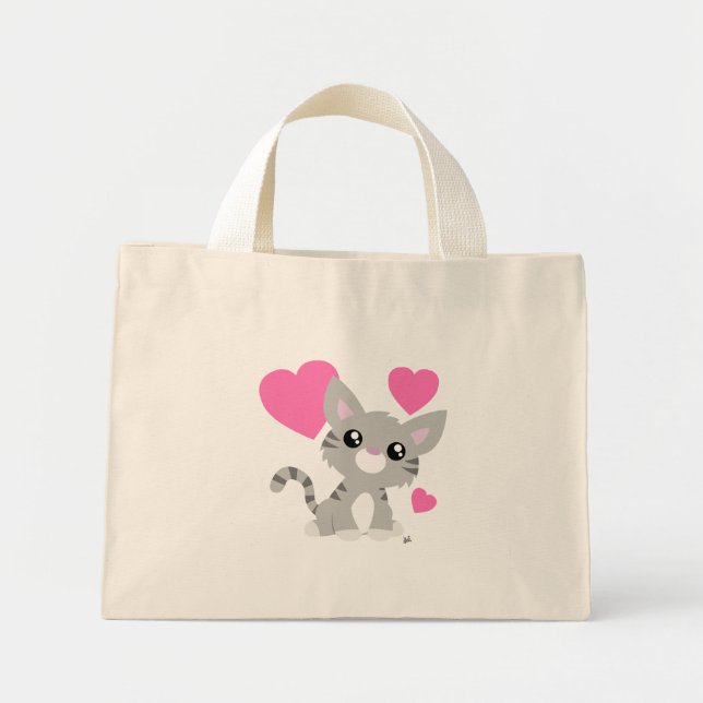 Saint Valentin Sac fourre-tout Grey Kitty (Devant)