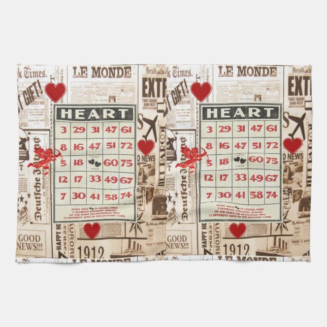 Saint Valentin Serviette de cuisine (Horizontal)