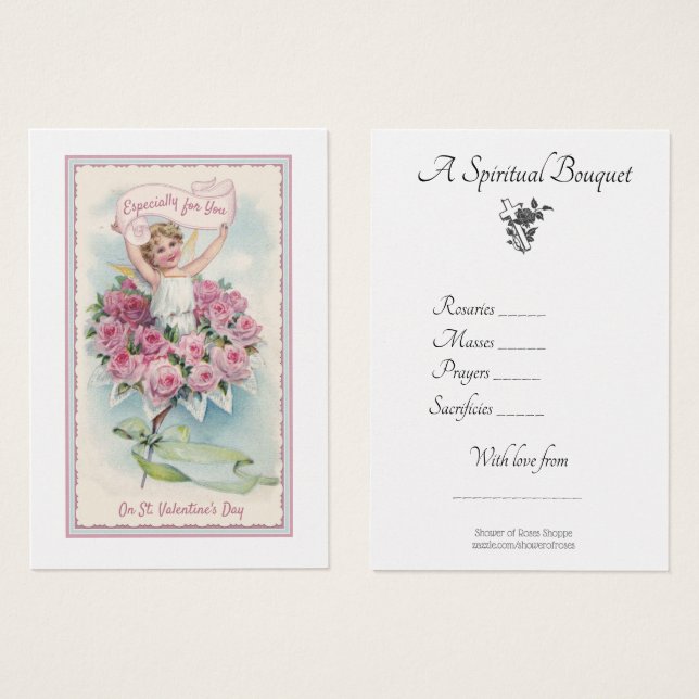 Saint Valentin Spirituel Religieux Bouquet Angel (Devant & derrière)