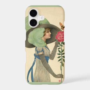 Saint-Valentin vintage, papillon rose rouge dame