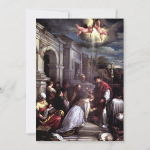 Saint Valentine Baptizing Saint Lucilla - Bassano Holiday Card