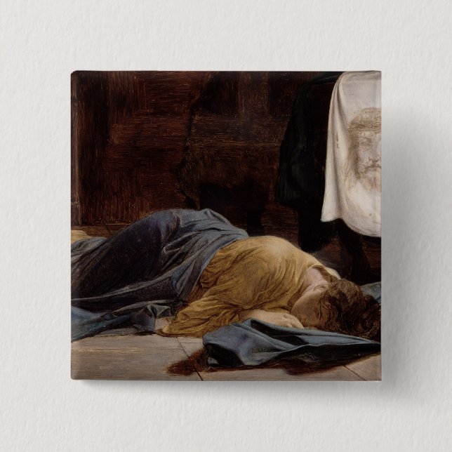 Saint Veronica 2 Inch Square Button (Front)