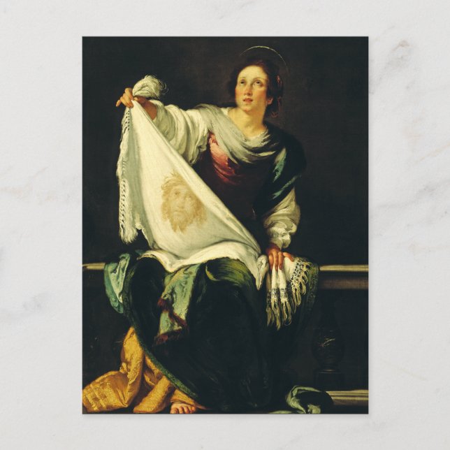 Saint Veronica Art The Miracle of the Holy Face Postcard (Front)