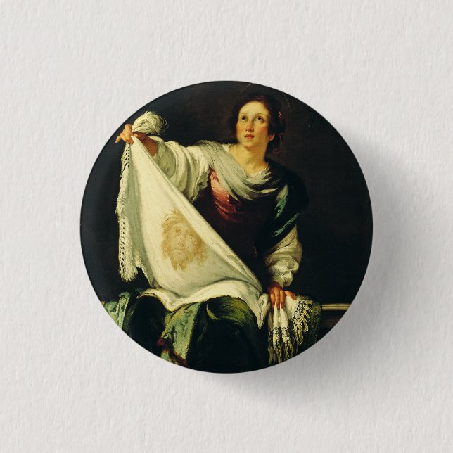 Saint Veronica by Bernardo Strozzi 1 Inch Round Button (Front)