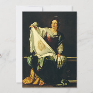 Saint Veronica by Bernardo Strozzi Holiday Card