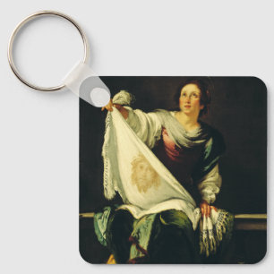 Saint Veronica by Bernardo Strozzi Keychain