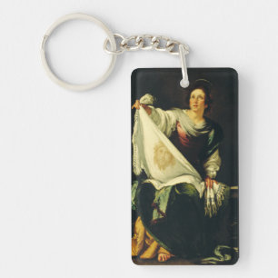 Saint Veronica by Bernardo Strozzi Keychain