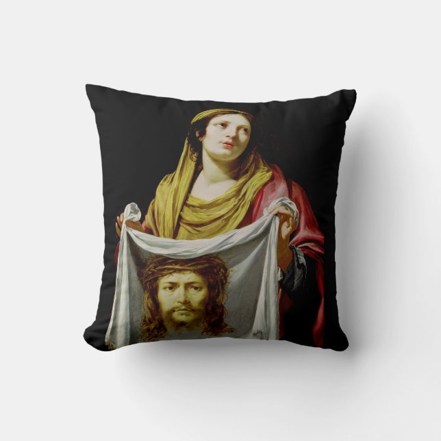 Saint Veronica Throw Pillow (Front)