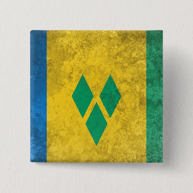 Saint Vincent and the Grenadines 2 Inch Square Button (Front)