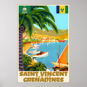 Saint Vincent and The Grenadines Caribbean Travel Poster