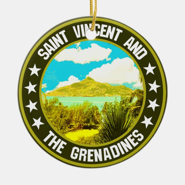 Saint Vincent and the Grenadines                   Ceramic Ornament (Front)