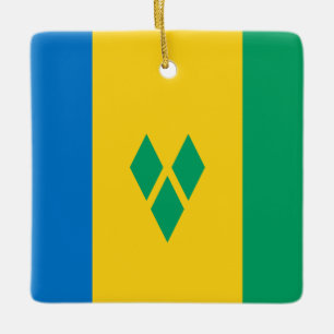 Saint Vincent and the Grenadines Flag Ceramic Ornament