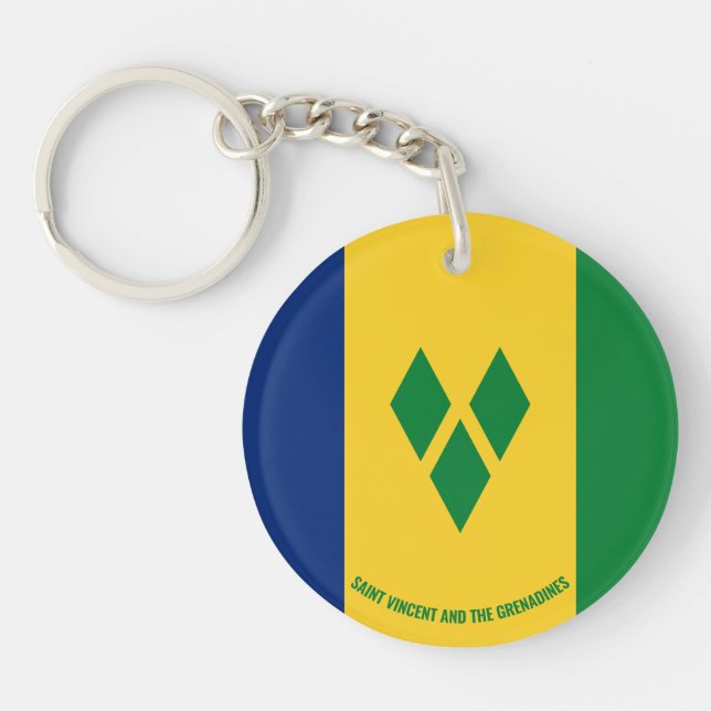 Saint Vincent and the Grenadines Flag Charming Keychain (Front)