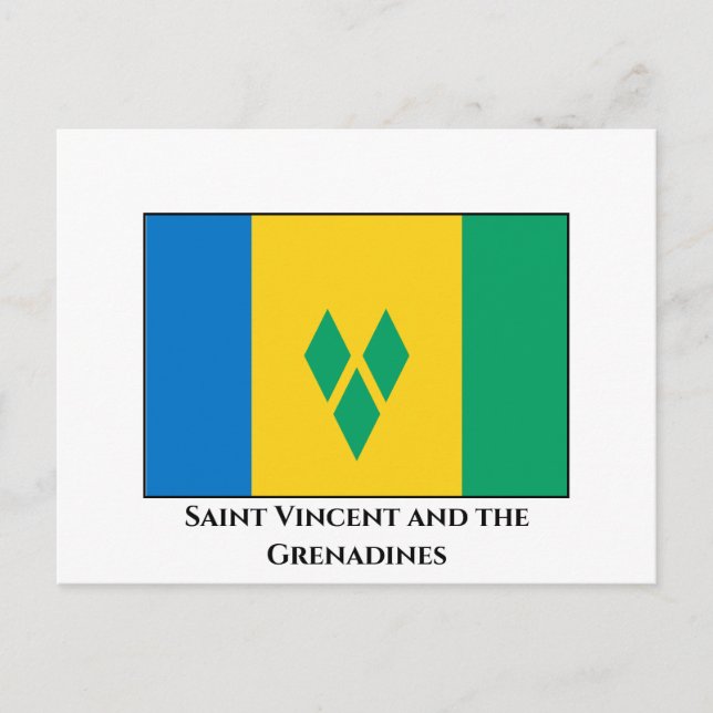 Saint Vincent and the Grenadines Flag Postcard (Front)