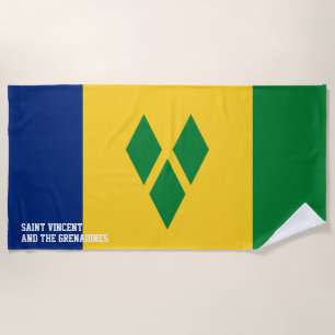 Saint Vincent and the Grenadines Flag Splendid Beach Towel