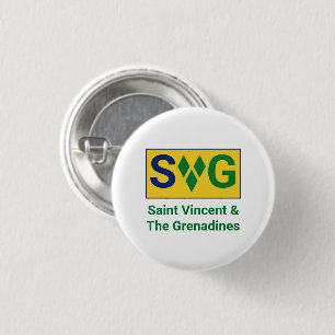 Saint Vincent and the Grenadines Flag Vincy 1 Inch Round Button