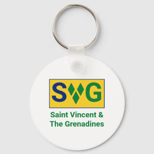 Saint Vincent and the Grenadines Flag Vincy Keychain