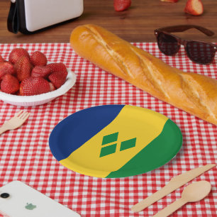 Saint Vincent and the Grenadines Flag Vincy Paper Plate