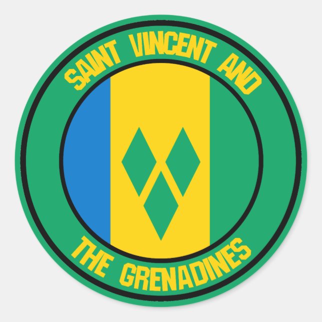 Saint Vincent and the Grenadines Round Emblem Classic Round Sticker (Front)