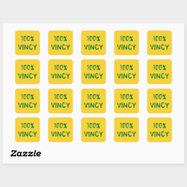 Saint Vincent and the Grenadines Vincy Square Sticker (Sheet)