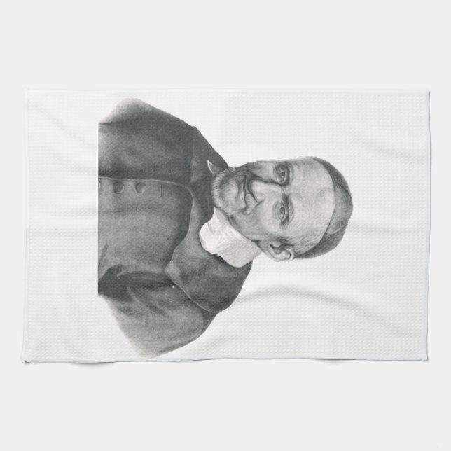 Saint Vincent de Paul Gentle Mercy Art Kitchen Towel (Horizontal)