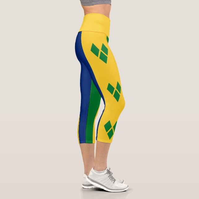 Saint Vincent Flag Capri Leggings (Right)