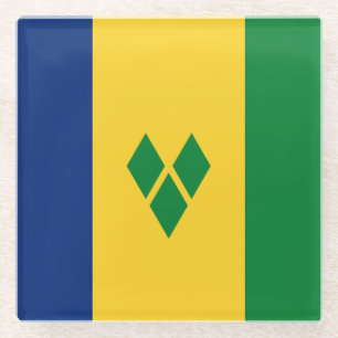 Saint Vincent Flag Glass Coaster