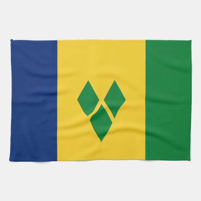 Saint Vincent Flag Kitchen Towel (Horizontal)