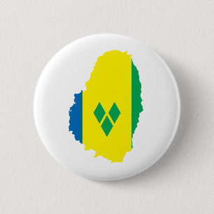Saint Vincent Flag Map full size 2 Inch Round Button