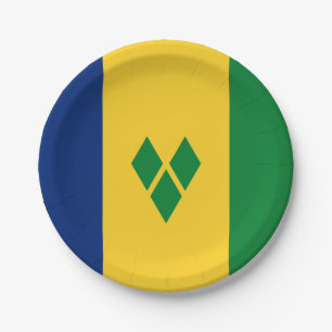 Saint Vincent Flag Paper Plate