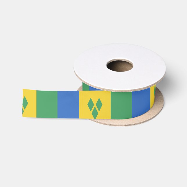 Saint Vincent Flag Satin Ribbon (Spool)