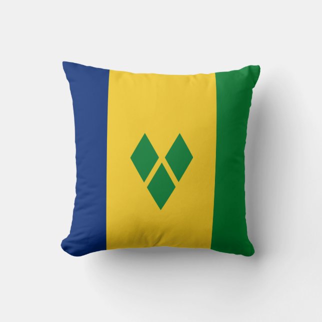 Saint Vincent Flag Throw Pillow (Front)