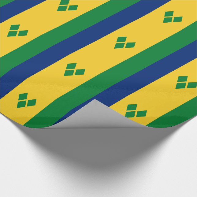 Saint Vincent Flag Wrapping Paper (Corner)