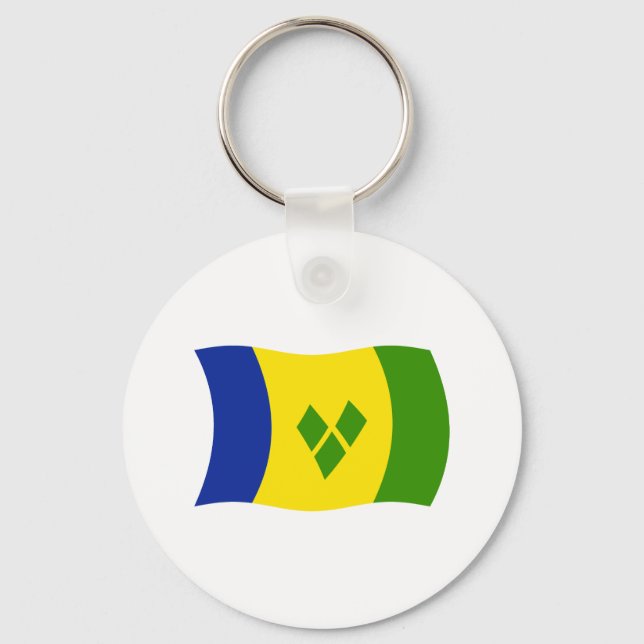 Saint Vincent Grenadines Flag Keychain (Front)