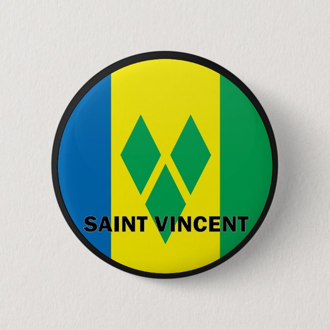 Saint Vincent Roundel quality Flag 2 Inch Round Button (Front)