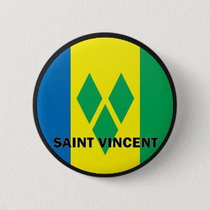 Saint Vincent Roundel quality Flag 2 Inch Round Button