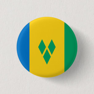 Saint Vincent & the Grenadines Flag 1 Inch Round Button