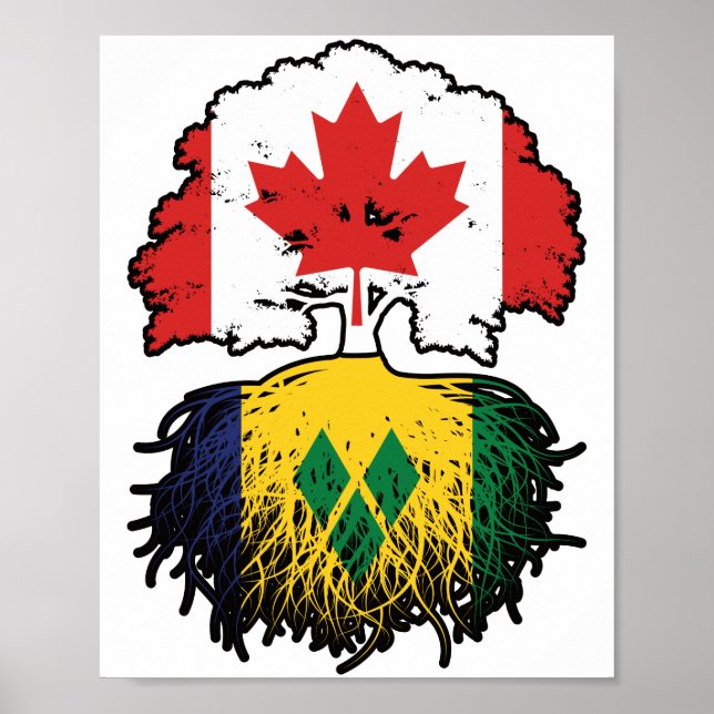Saint Vincent Vincentian Canadian Canada Tree Root Poster (Front)