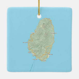 Saint Vincent West Indies Christmas Ceramic Ornament