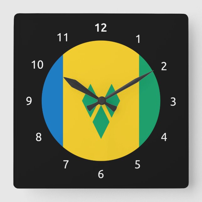 Saint Vincentian flag Clock (Front)