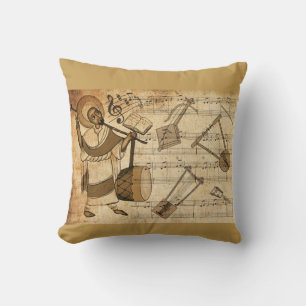 Saint Yared & The Ethiopian Music Instruments Throw Pillow