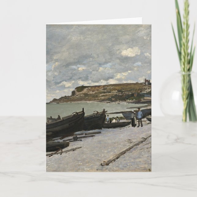 Sainte-Adresse by Monet - Boats Sea Cloudy Sky Card (Front)