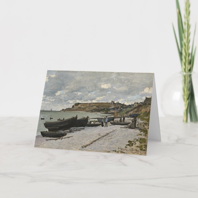 Sainte-Adresse by Monet - Boats Sea Cloudy Sky Card (Front)