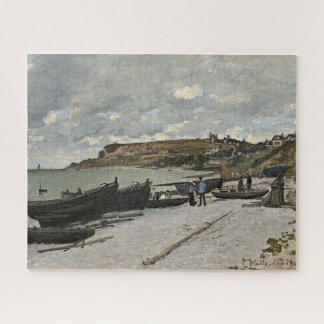 Sainte-Adresse by Monet - Boats Sea Cloudy Sky Jigsaw Puzzle (Horizontal)