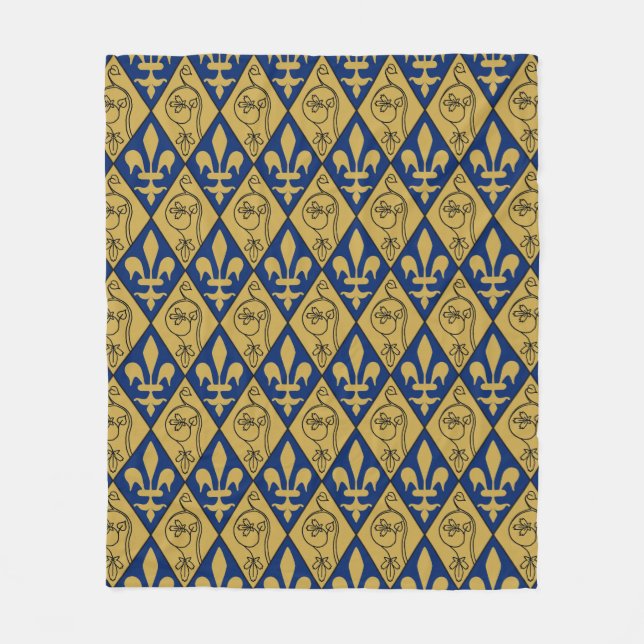 Sainte-Chapelle Fleur de Lys Fleece Throw (Front)