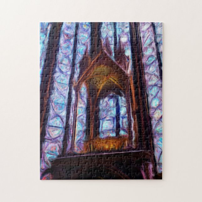 Sainte-Chapelle stained glass in Paris - Oil Jigsaw Puzzle (Vertical)