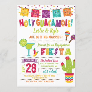 Sainte Guacamole Fiançailles Fiesta Invitation Bla