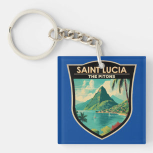 Sainte-Lucie Les Pitons Travel Art Vintage