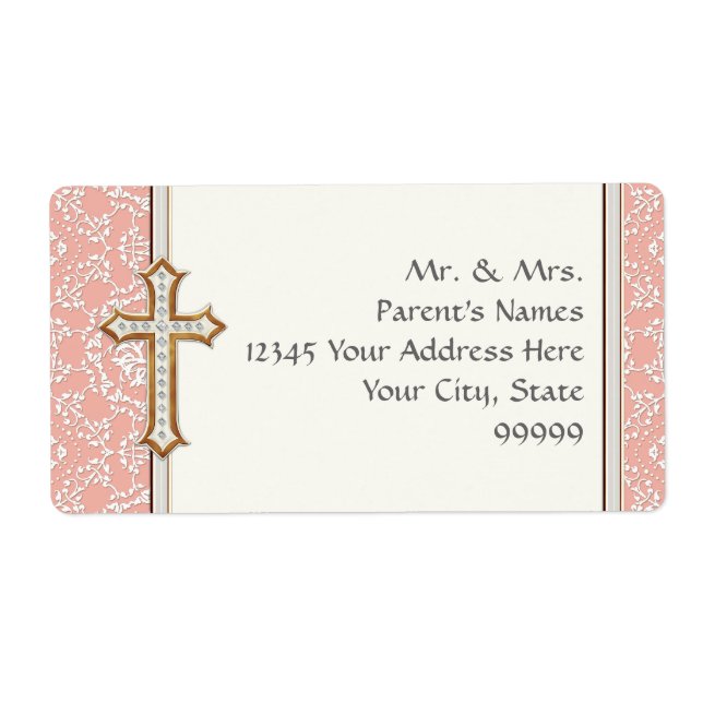 Sainte Première Communion Gold Croix de dentelle (Devant)