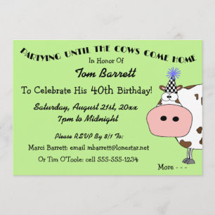 Sainte vache ! Invitations amusantes à la fête d'a